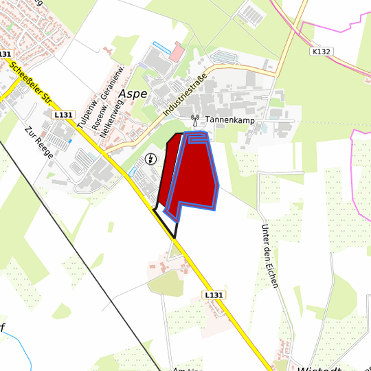 Detaildarstellung der gesuchten Gewerbefläche