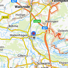 Lage in der gesuchten Region 